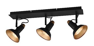 Trio Landelijke plafondspotRoxie 3-lichts zwart - 811900332