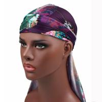 b-3 hoge elastische afdrukken van lange-tailed Pirate Hat Headkerchief chemotherapie Cap - thumbnail