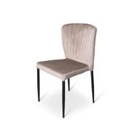 Stapelstoel Brooklyn metalen frame zitting velours Beige - thumbnail