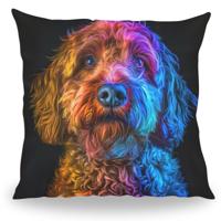 Kussen - Huisdier Portret - Labradoodle 1 Color - Pillow Buddies - thumbnail