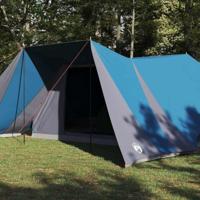 VidaXL Gezinstent met dak met opslag blauw en grijs 660 x 456 x 200 cm - thumbnail