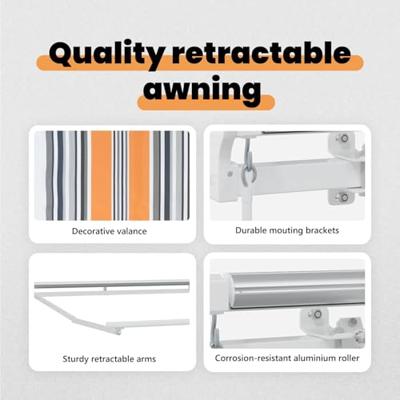 VidaXL Inklapbaar zonnescherm multikleur 300 x 250 cm stof en staal