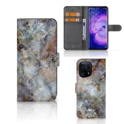 OPPO Find X5 | Bookcase | Marmer Grijs OPPO Find X5 | Bookcase | Marmer Grijs