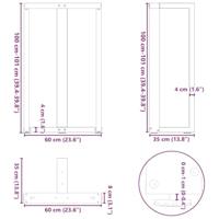 Bartafelpoten 2 st T-vormig 60x35x(100-101) cm staal antraciet - thumbnail