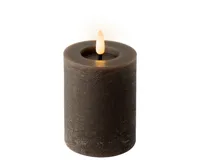Lumineo LED kaars Donker Bruin/warm wit 7x11.5cm - thumbnail