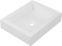 Opbouw Waskom Ziva 50x40x11.2 cm Composiet Mat Wit VM Go - thumbnail