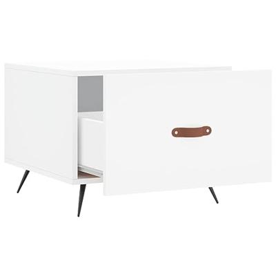 Salontafels 2 st 50x50x40 cm bewerkt hout wit