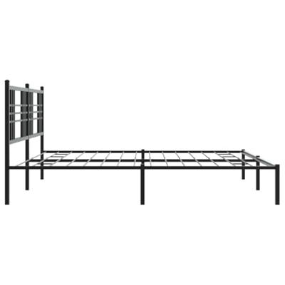 Bedframe met hoofdbord metaal zwart 183x213 cm