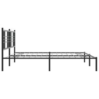 Bedframe met hoofdbord metaal zwart 183x213 cm - thumbnail