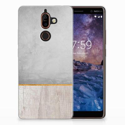 Nokia 7 Plus | Bumper Hoesje | Wood Concrete