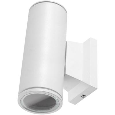 LED Buitenlamp GU10 - 2-lichts Mat Wit Rond Aluminium