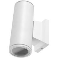 LED Buitenlamp GU10 - 2-lichts Mat Wit Rond Aluminium - thumbnail