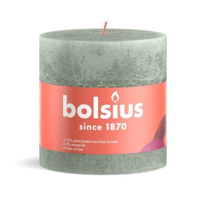 Shine 100/100 jade green rustiek stompkaars Bolsius - Bolsius