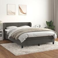 Boxspring met matras fluweel donkergrijs 140x190 cm - thumbnail