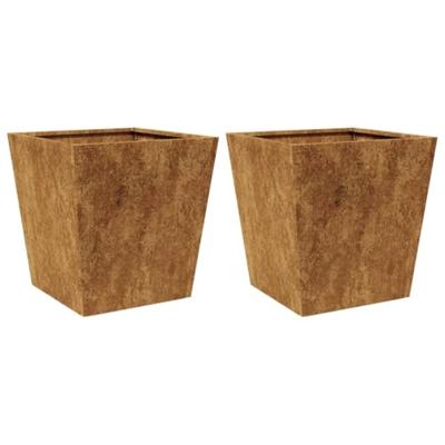 VidaXL Plantenbakken 2 st 40x40x40 cm weervast staal VidaXL Plantenbakken 2 st 40x40x40 cm weervast staal