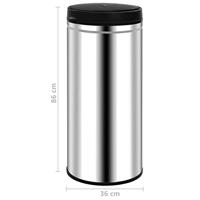 Prullenbak met automatische sensor 80 L roestvrij staal - thumbnail