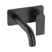 Wastafelmengkraan Eengreeps Inbouw HansGrohe Vernis Shape Voor Wandmontage Voorsprong 20.7 cm Mat Zwart - thumbnail