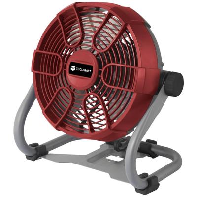 TOOLCRAFT TAWB-200 Accuventilator 26 W (Ø x h) 275 mm x 350 mm Rood, Grijs, Zwart LED-indicatie, Werkt ook op batterijen