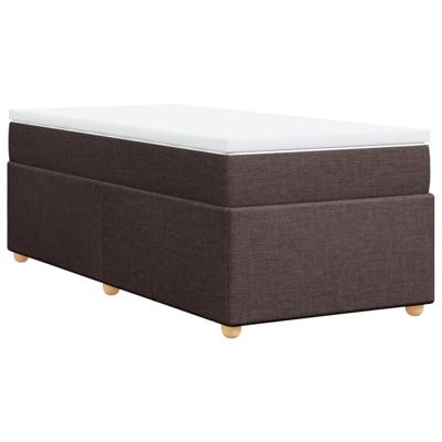 Boxspring met matras stof donkerbruin 120x200 cm
