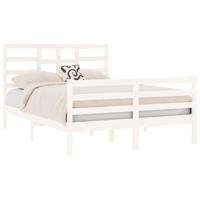 Bedframe massief hout wit 140x190 cm - thumbnail
