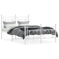 Bedframe met hoofd- en voeteneinde metaal wit 120 x 190 cm - thumbnail