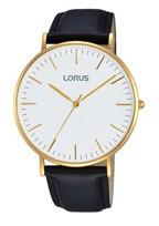 Lorus horlogeband RH882BX9 / VJ21 X071 / RHG053X Leder Zwart 20mm + zwart stiksel