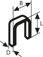 Bosch Accessories 1609200388 Nieten met smalle rug Type 55 1000 stuk(s) Afm. (l x b) 26 mm x 6 mm - thumbnail