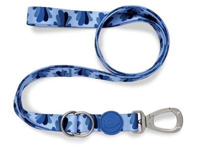 MORSO HONDENRIEM VERSTELBAAR GERECYCLED SPLASH BLAUW