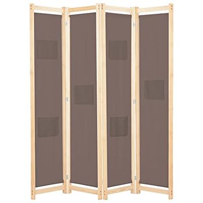 VidaXL Kamerscherm met 4 panelen 160x170x4 cm stof bruin