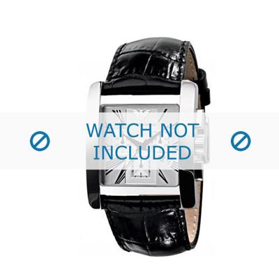 Horlogeband Armani AR0186 Leder Zwart 28mm Horlogeband Armani AR0186 Leder Zwart 28mm