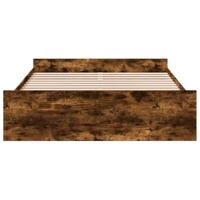 Bedframe met lades bewerkt hout gerookt eikenkleurig 150x200 cm - thumbnail