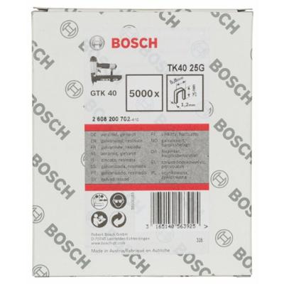 Bosch Accessoires Niet TK40 25G 1,2 mm, 25 mm, verzinkt 5000st - 2608200702 Bosch Accessoires Niet TK40 25G 1,2 mm, 25 mm, verzinkt 5000st - 2608200702