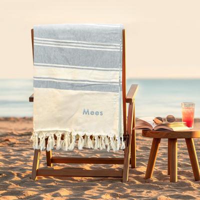 Geborduurde hamamdoek - Grijs - 210 x 203 cm