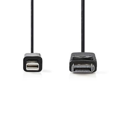 Mini-DisplayPort - DisplayPort-kabel | Mini-DisplayPort male - DisplayPort male | 1,0 m | Zwart