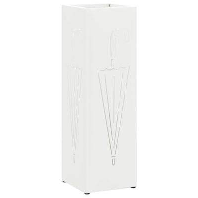 VidaXL Paraplu standaard met opslag wit 15,5 x 15,5 x 49 cm metaal VidaXL Paraplu standaard met opslag wit 15,5 x 15,5 x 49 cm metaal