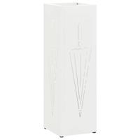 VidaXL Paraplu standaard met opslag wit 15,5 x 15,5 x 49 cm metaal - thumbnail