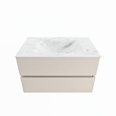 MONDIAZ VICA-DLUX 80cm badmeubel onderkast Linen 2 lades. Inbouw wastafel CLOUD midden 1 kraangat, kleur Opalo. MONDIAZ VICA-DLUX 80cm badmeubel onderkast Linen 2 lades. Inbouw wastafel CLOUD midden 1 kraangat, kleur Opalo.