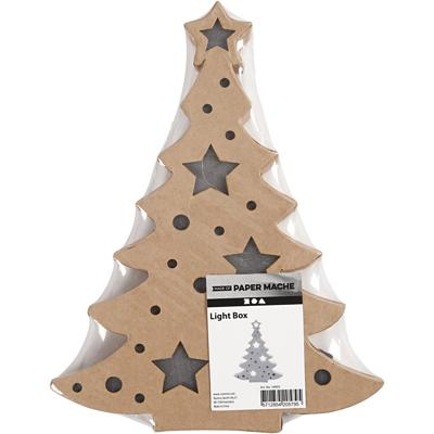 Creativ Company Figuur met licht, kerstboom, h: 27 cm, d: 4 cm, b: 21,5 cm, 1 stuk