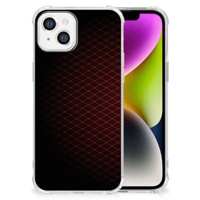 iPhone 14 Doorzichtige Silicone Hoesje Geruit Rood iPhone 14 Doorzichtige Silicone Hoesje Geruit Rood