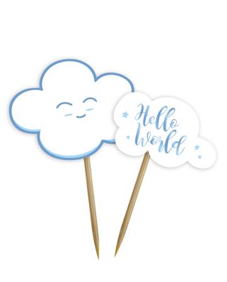 Prikkers Babyshower Roze Wolkjes - 24 Stuks