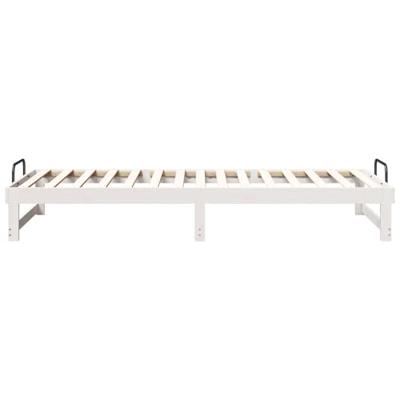 Bedframe met Draaghandvatten Wit 90 x 220 cm Massief grenenhout Bedframe met Draaghandvatten Wit 90 x 220 cm Massief grenenhout