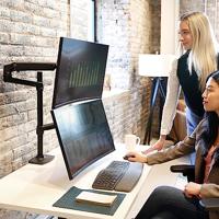 Ergotron LX Dual Arm Stacking Tall Desk Mount Tafelbeugel voor monitor Aantal monteerbare displays: 2 Display(s) 38,1 cm (15) - 101,6 cm (40) Zwart In hoogte - thumbnail