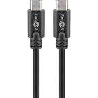 Goobay 66508 USB-kabel USB 3.2 Gen1 USB-C stekker 2 m Zwart Stekker past op beide manieren, Aluminium-stekker, Ronde ader, PVC-mantel - thumbnail