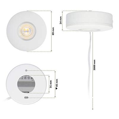 Set van 4 Pavo - Platte LED opbouwspots 23mm - 3W 300lm - 2700K - Dimbaar - Rond - IP44 - Wit Set van 4 Pavo - Platte LED opbouwspots 23mm - 3W 300lm - 2700K - Dimbaar - Rond - IP44 - Wit