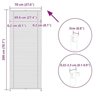 VidaXL Plissé rolgordijn 70x200cm creme