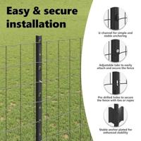 VidaXL Hek met paal grijs 1,4 x 10 m staal en pvc - thumbnail