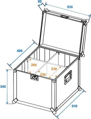 Roadinger Roadinger Transportcase PAR-64 Flightcase (l x b x h) 520 x 530 x 425 mm