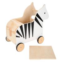Small Foot - houten speelgoedbox en trekfiguur zebra wildlife - thumbnail