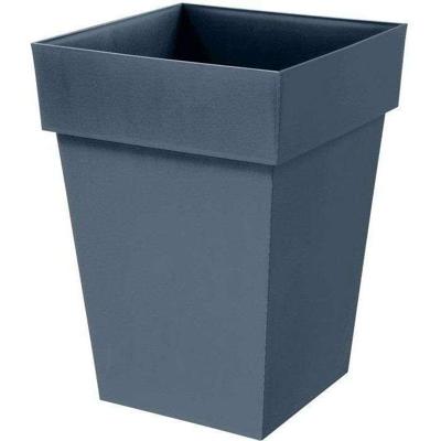 Vierkante, middelgrote bloempot - EDA - Toscane - 40 cm - 51 L - 39 x 39 x H 53 cm - Denimblauw