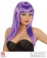 Langharige pruik paars - thumbnail